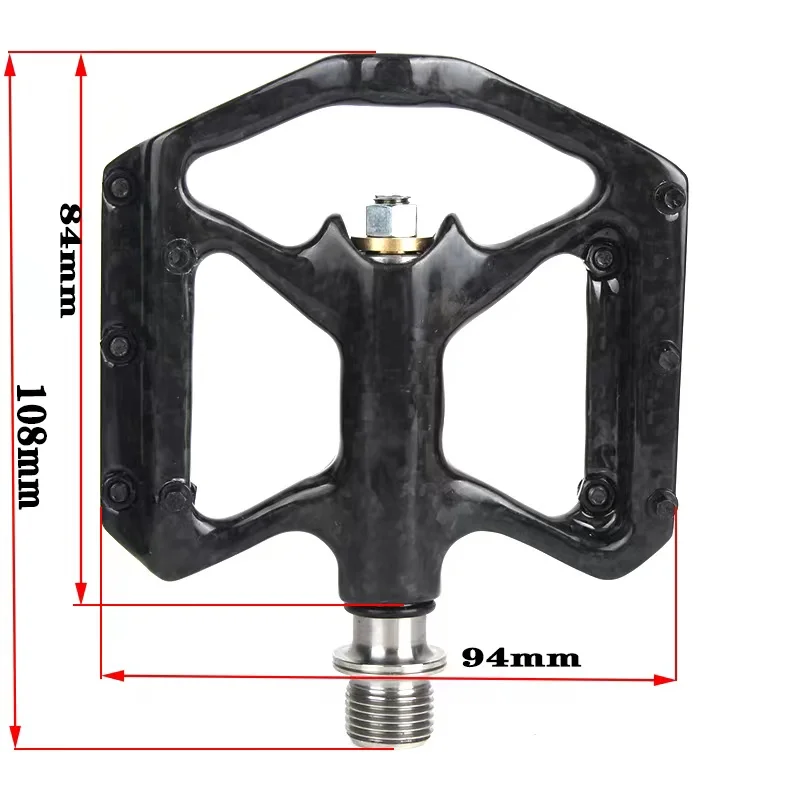 Bike Pedals Ultralight Carbon Fiber Pedal 3 Sealed Bearings MTB Road Bike Pedals Anti-slip Footboard Titanium Axle Bicycle Pedal