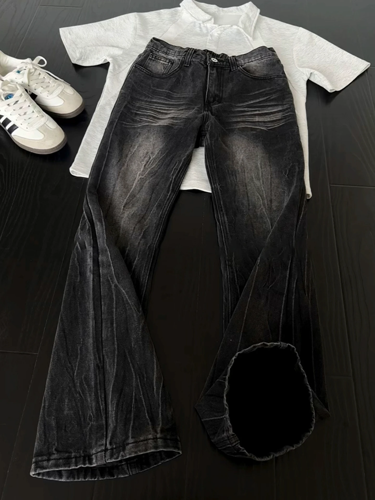 

Мужские летние тонкие джинсы прямого кроя с бамбуковой текстурой, облегающие, повседневные, с высокой талией, на молнии, синие джинсовые брюки