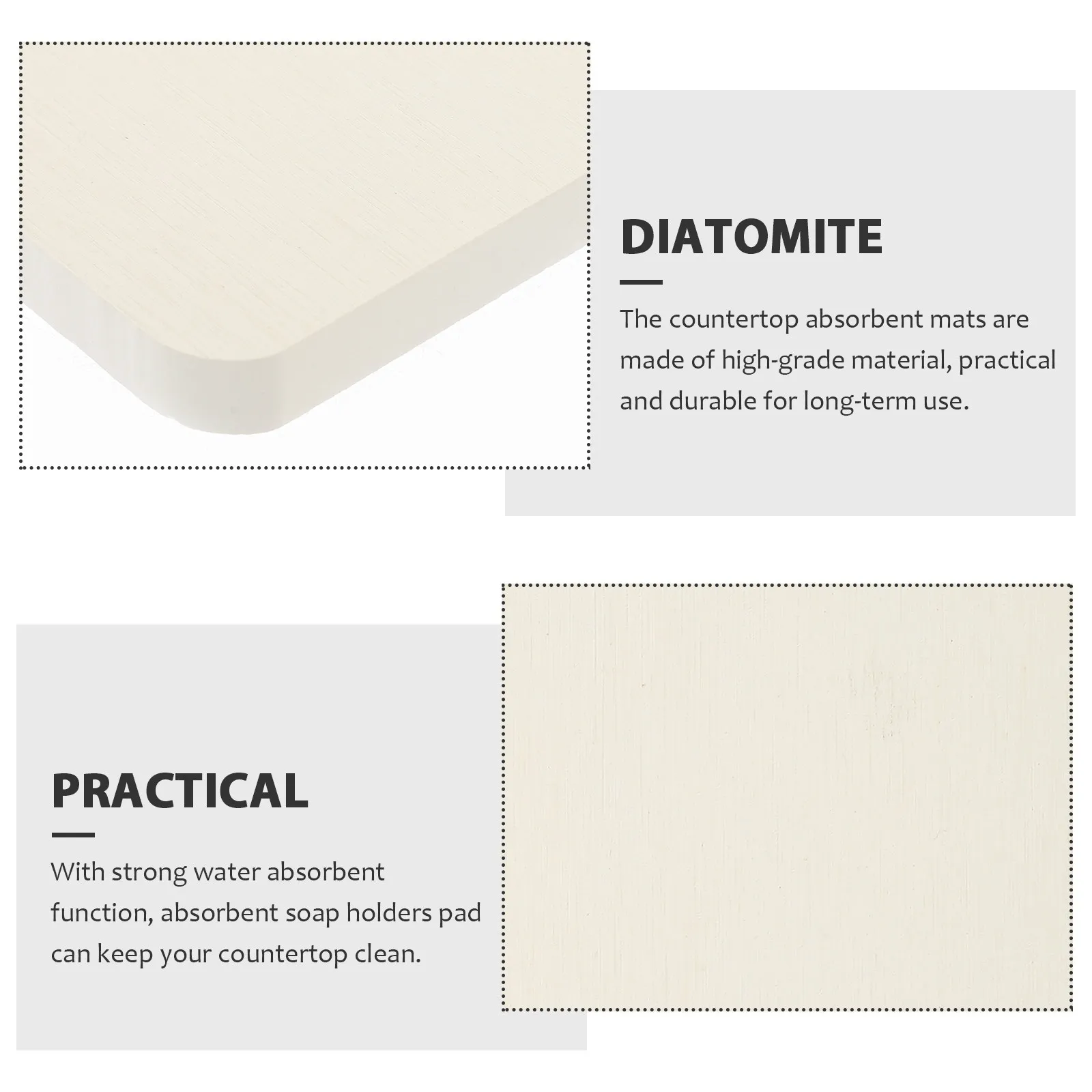 

Набор из 4-х диатомитовых впитывающих ковриков для сушки посуды, подставок для кружек, влагопоглощающих ковриков для кухонной столешницы, противоскользящих подушек для кружек