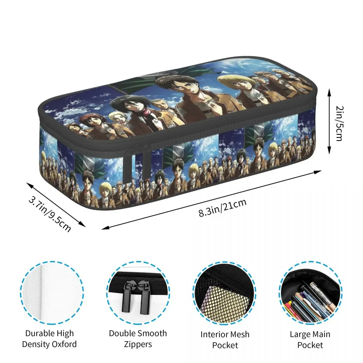 Attack On Titan Zeke Yeager Pencil Case for Kids Gifts Pen Box Pencil Bag Stationery Supplies Pen Holder Bag