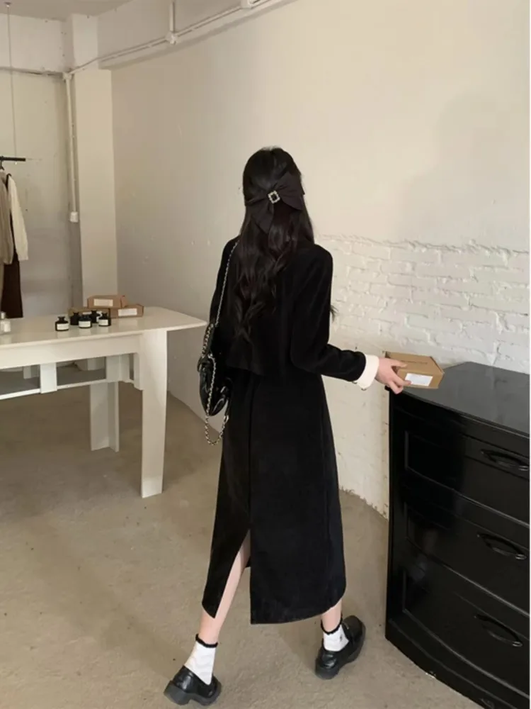 Insozkdg Autumn/Winter Long Sleeves Corduroy Single Breasted Jacket + Skirt Suits Women Office Lady High Quality Two Piece Set