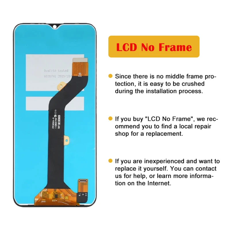 LCD Display Touch Screen Digitizer Assembly Replacement Parts, for Tecno Spark 7, KF6m, KF6h, KF6n, PR651, KF6k, 6.5\