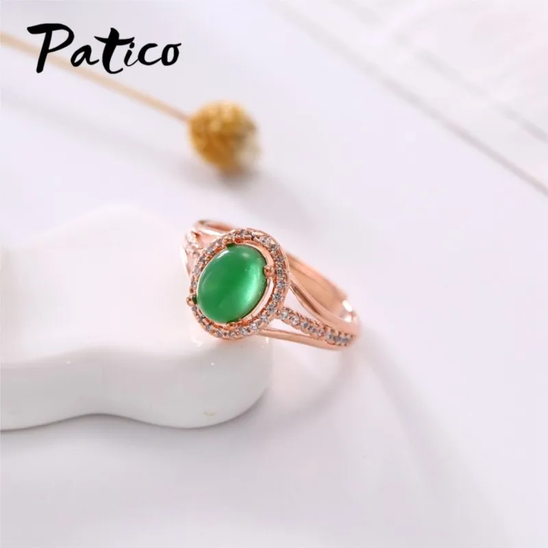 

Оригинальные кольца высшего качества из стерлингового серебра 925 пробы с опалом и камнем для девочек и женщин, подарок, модные кольца из розового золота с открытым пальцем