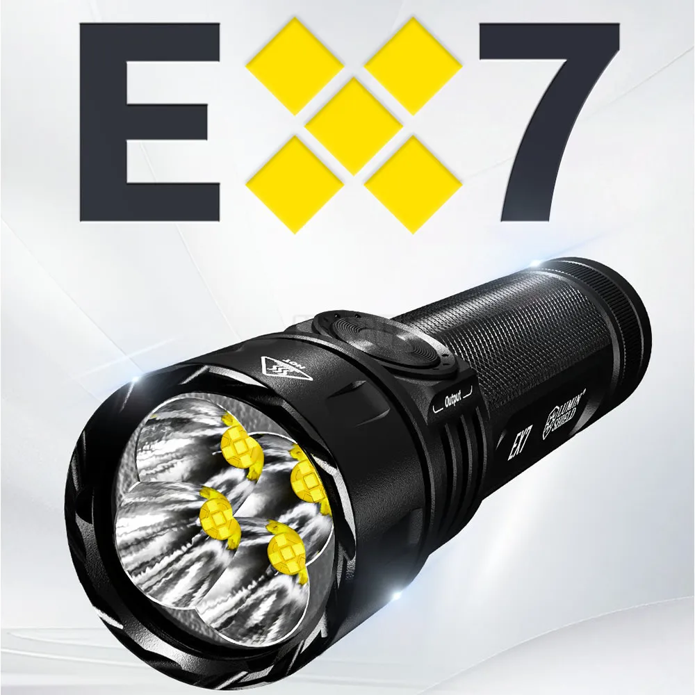 Original Nitecore EX7 6000LMs Variable Beam Pattern High Performance USB-C Rechargeable Flashlight with or without 21700 Battery