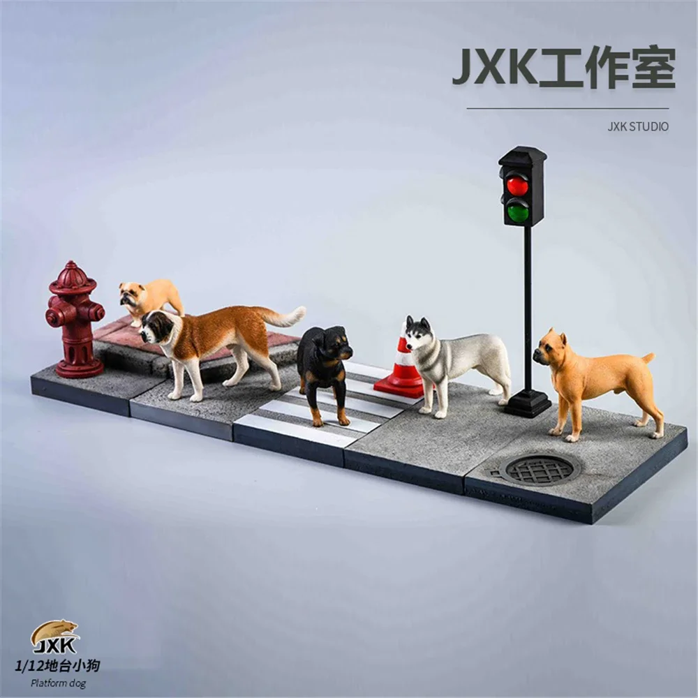 JXK-Figurine de Guérison en Résine pour Animaux de Compagnie, Jouet de Collection, Décoration de Bureau, Husky Cane Corso Rottweiler Bouledogue Chien, Échelle 1:12