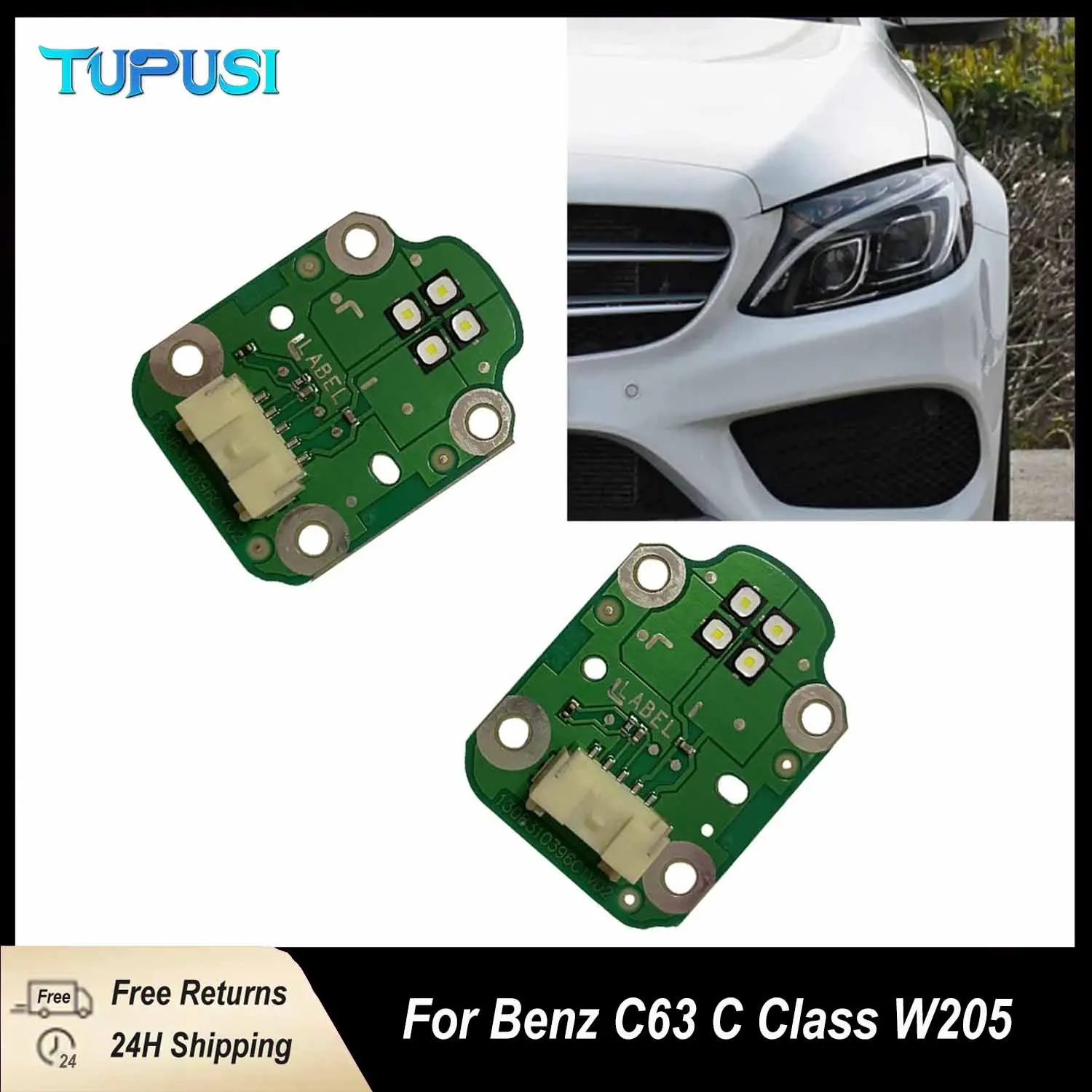 

2PC White DRL LED Boards For Mercedes Benz W156 GLA W205 C260 C300 C 2015-2018 Class Headlight Daytime Running Light A2059060601