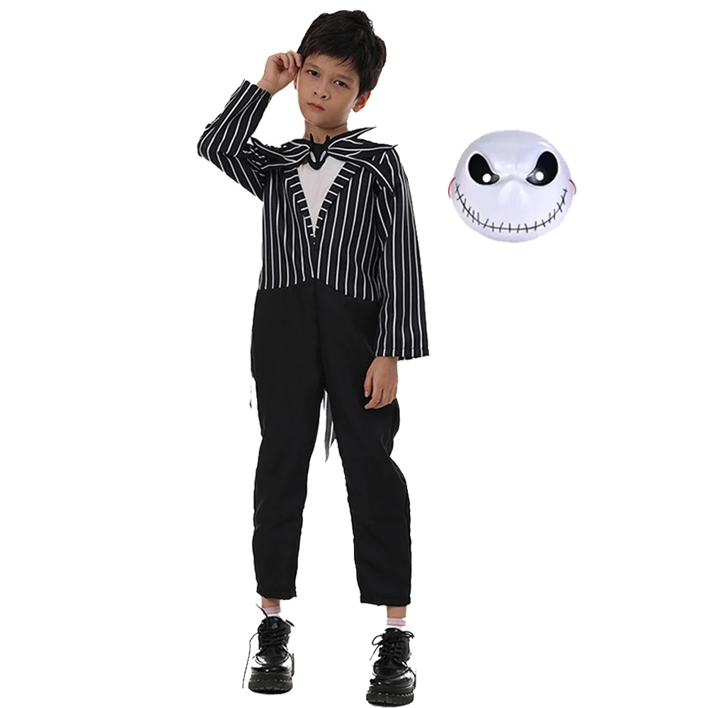 Kids 2024 Nightmare Before Christmas Sally Halloween Vestidos Jack Cosplay Costume Dress Girls Boy Children Carnival Party Dress