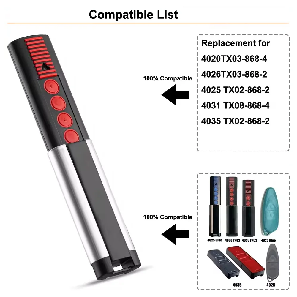 سومر 4020 TX03-868-4 4026 4031 باب المرآب التحكم عن بعد 868 ميجا هرتز يده الارسال ل سومر APERTO 4025 4021 بوابة فتاحة