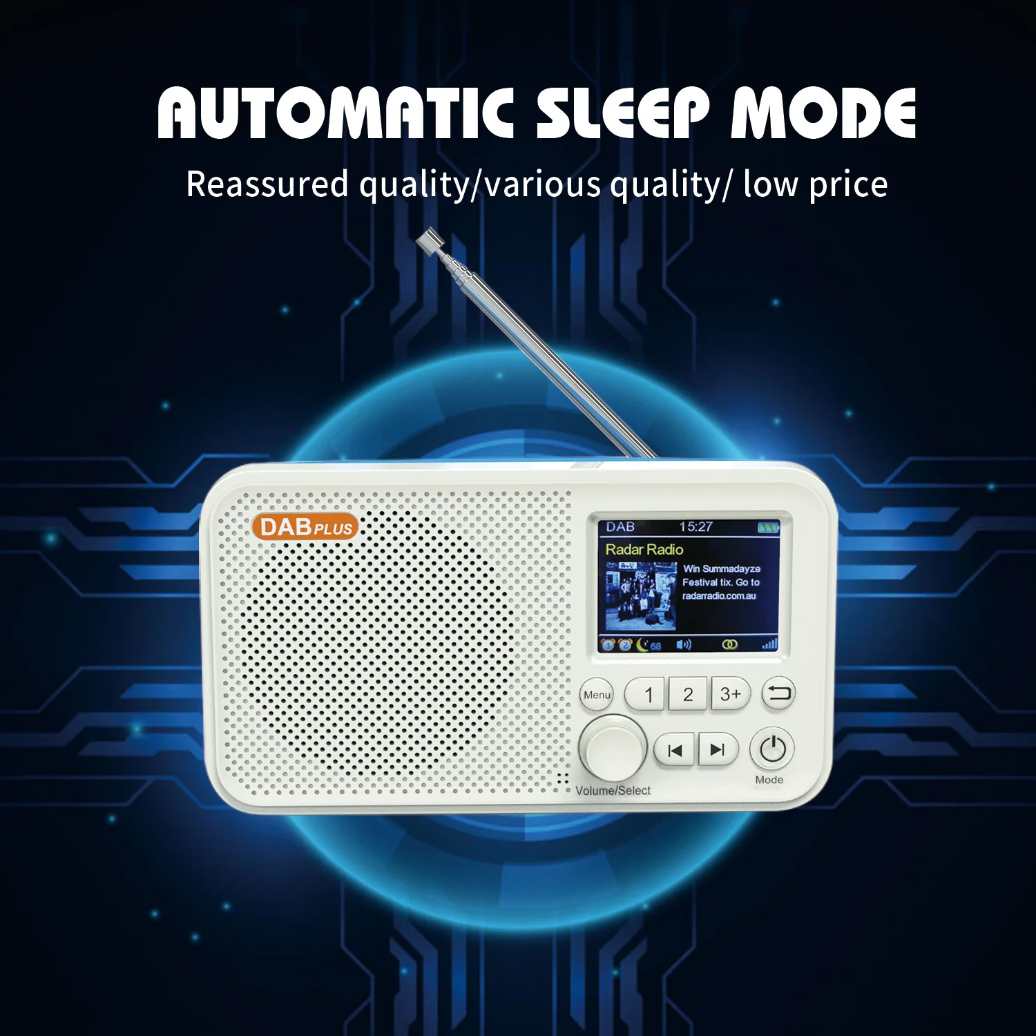 

2025 Support Slide Show Earphone Multi Language OSD 1800mAh DAB/DAB+ FM Radio