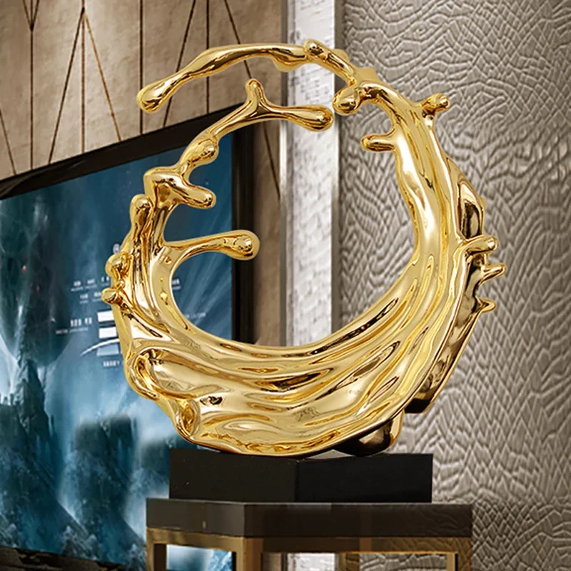 

Art Design Splash Sculptures Simple Modern Home Decorations Entrance Ornaments Hotel Light Luxury Lobby Sculptures And Figurines