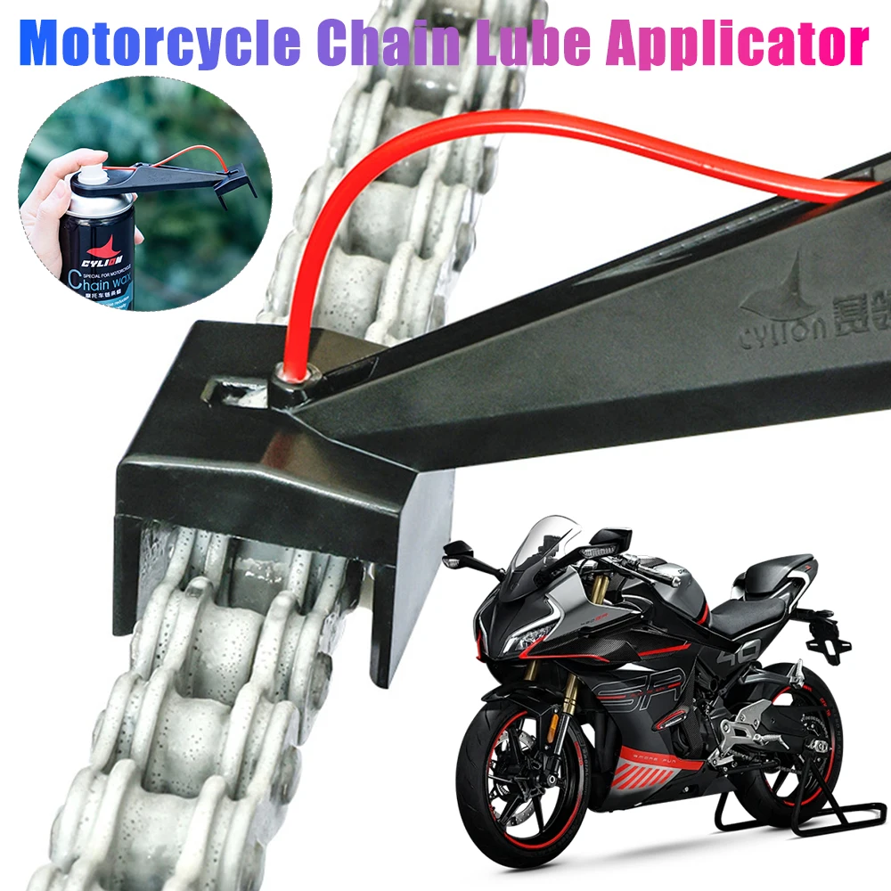

Motorcycle Chain Lube Applicator Mess-Free Chain Wax Chain Cleaner Attachment Motorcycle Chain Oiler Spray Gear for Motorcycle