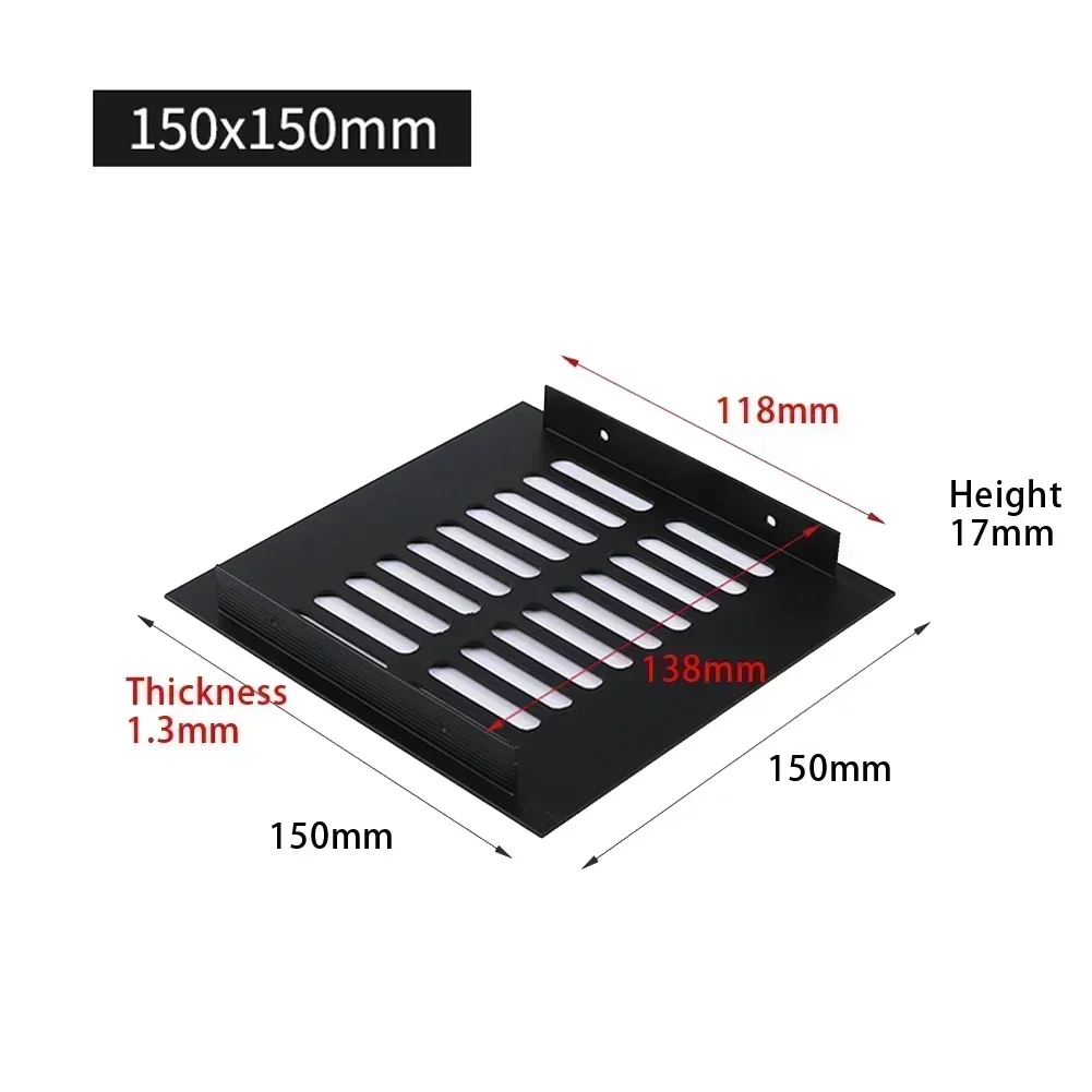 150mm Aluminium Rectangular Cabinet Wardrobe Air Vent Grille Ventilation-Cover Wardrobe Ventilation Grille Vents Furniture Parts