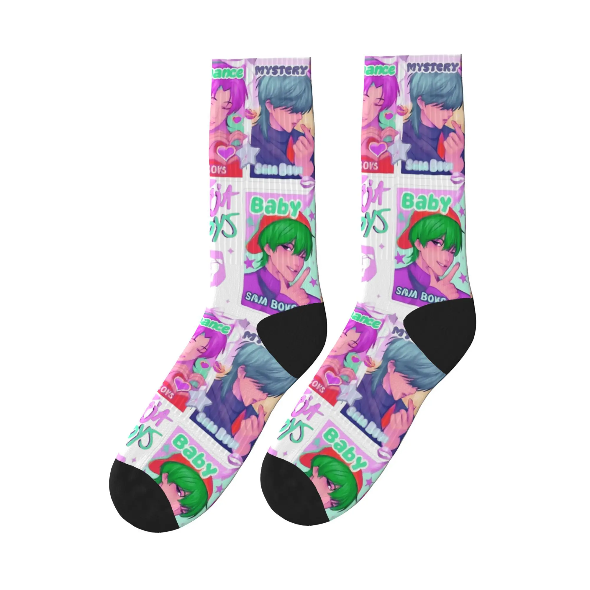 

Saja Boys Kpop ​ Демон ​ Носки из фильмов «Охотники», осенние чулки, забавные мужские дышащие носки для взрослых, дизайнерские противоскользящие носки для скейтборда