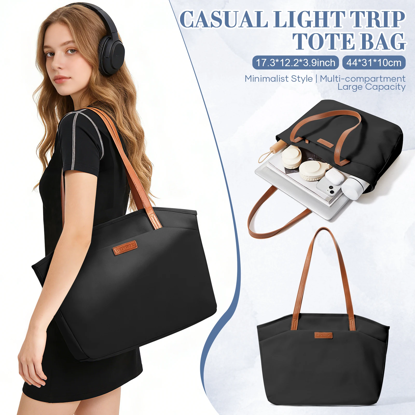

Women's Tote Bag, Travel Multi-Compartment Organizer with Cup and Computer Storage. Crossbody Bag Handbag Short Trip Weekend Bag
