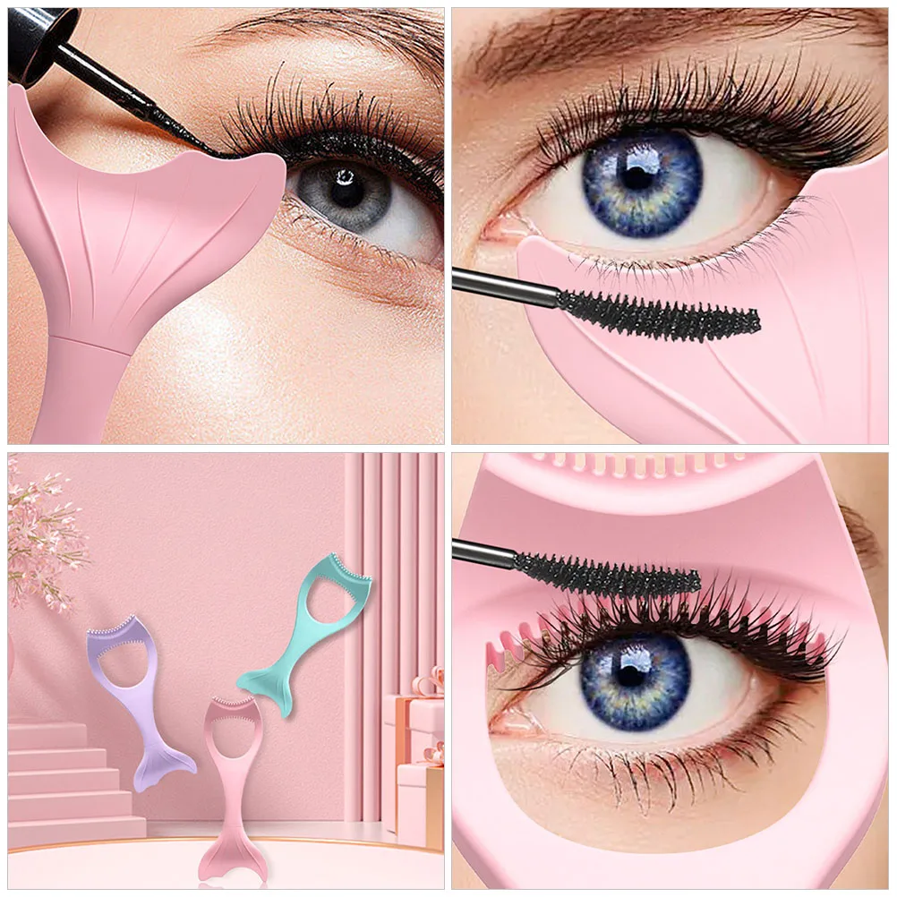

2 Pcs Eye Makeup Aid Tool Eyeliner Applicator Brushes Helper Applicators Mascara Template Eyelash