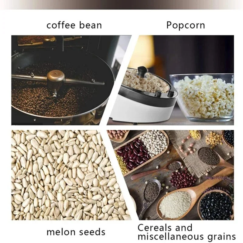 1800 واط المنزلية الصغيرة متعددة الوظائف محمصة قهوة محمصة الفول الكهربائية الحبوب الصحة الجافة الفاكهة المحمصة محمصة الفول