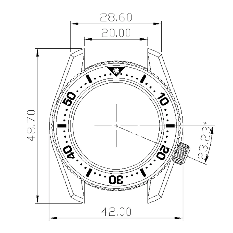 42mm 316L Edelstahl Uhrengehäuse Armband AR Saphirglas für modifiziertes SPB185 NH35 NH36 NH34 NH38 4R36 Uhrwerk 28,5mm Zifferblatt – Detail 1
