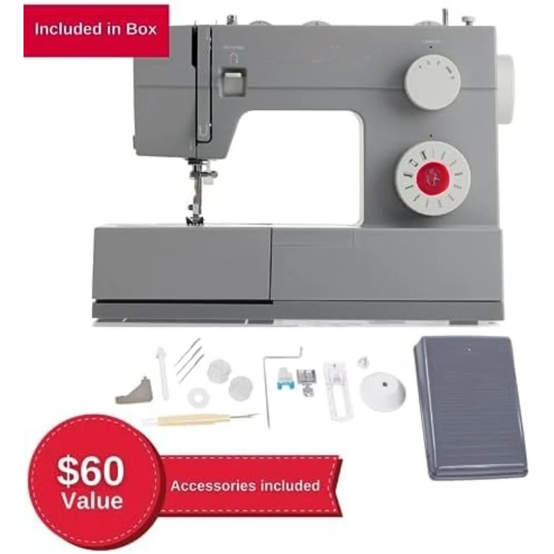 Heavy Duty 4411 High Speed Sewing Machine with Accessory Kit Strong Motor with Enhanced Piercing Power, 69 Stitch Applications