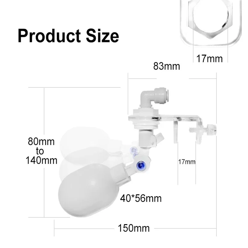 자동차 수족관 물 교환기 키트, 무동력 어항 플로트 볼 밸브 유형, 자동 물 필러, 수위 컨트롤러, 1/4 인치