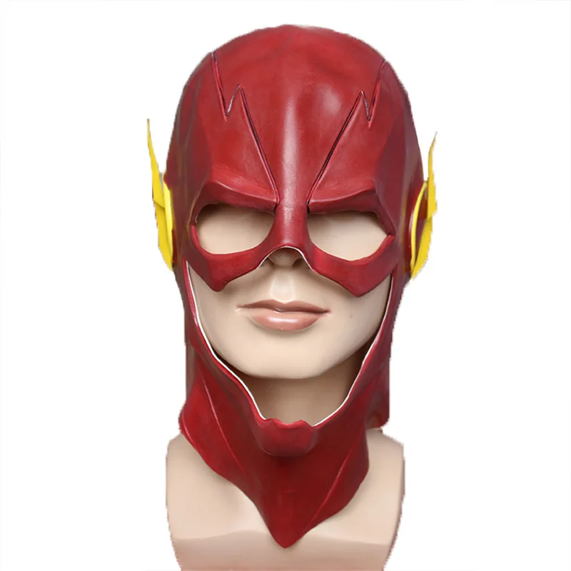 The Superhero Flash Cosplay Barry Allen Mask Costume Headgear Helmet Halloween Party Carnival Costume Props Adults