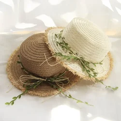 Parent-child Sun Hats Big Brim Beach Hat Handmade Flower Straw Hat Girl Sunshade Summer Cap Female Tide Wide Bucket Hats Cap