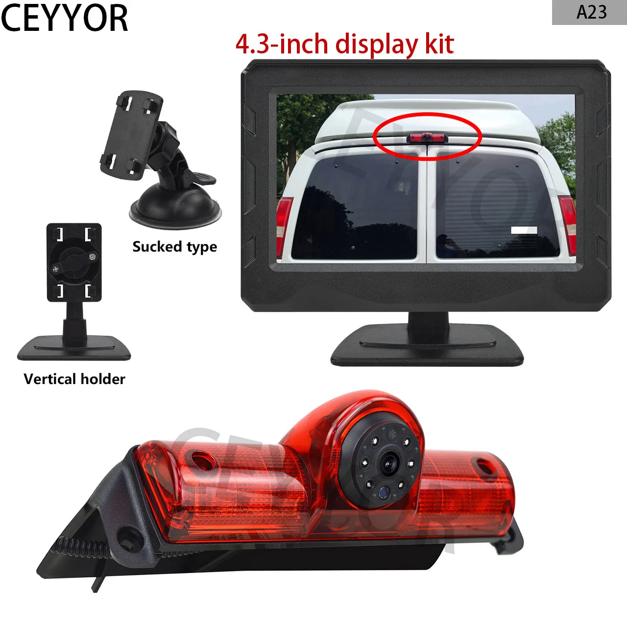 

An For Chevrolet Express/GMC SAVANA 2003-2019 brake light camera, reverse camera, 4.3-inch display kit