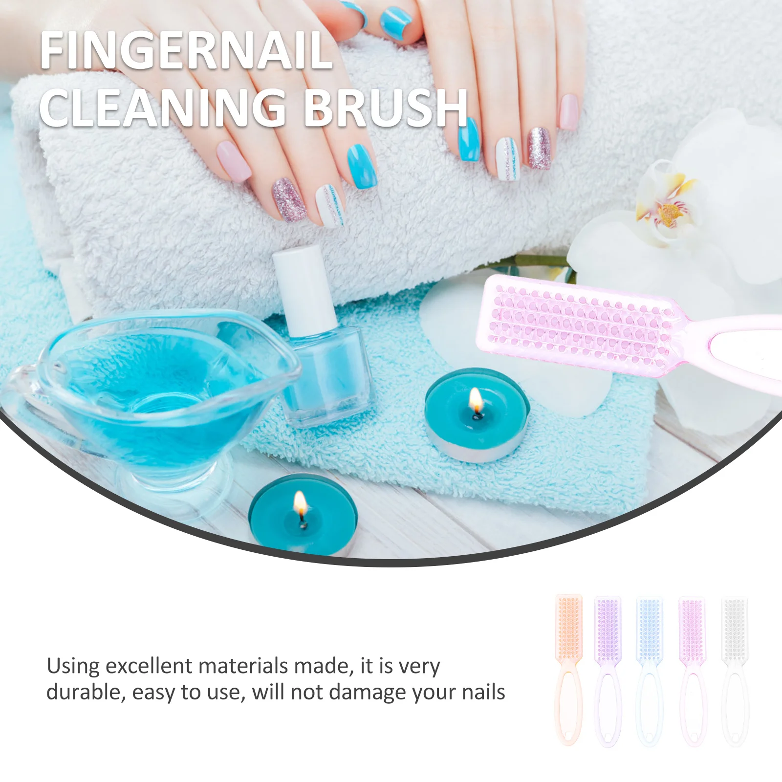 15 قطعة فرشاة تنظيف الأظافر فرش اليد أظافر الغسيل تو الأنظف باديكير أداة دائم PP PS المواد مسمار العرض #4