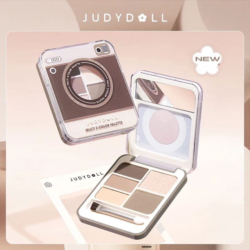 

Judydoll All-in-one Multi 5 Color Palette Eyeshadow Blush Highlighter Trimming Brow Eye Portable Natural Makeup Cosmetics