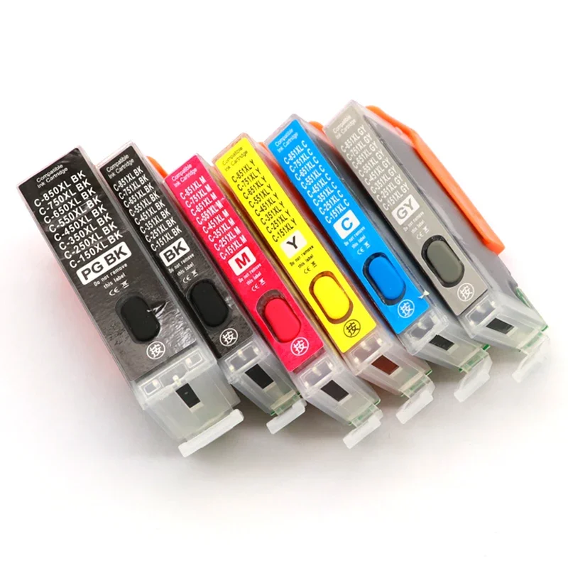 1 مجموعة BCI-350 BCI-351 350 351 خرطوشة الحبر القابلة لإعادة الملء 5 اللون لكانون PIXUS MG5430 MG5530 MG5630 iP7230 MX923 IX6830 طابعة