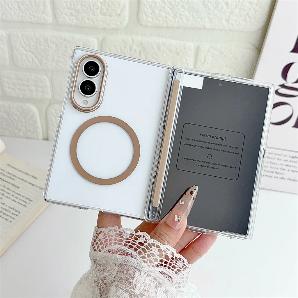 Fold8 Matte Translucent PC Handyhülle Frontfolie für Samsung Galaxy Z Fold 8 Ultra 7 6 5 Magnetisches Scharnier Schutzabdeckung