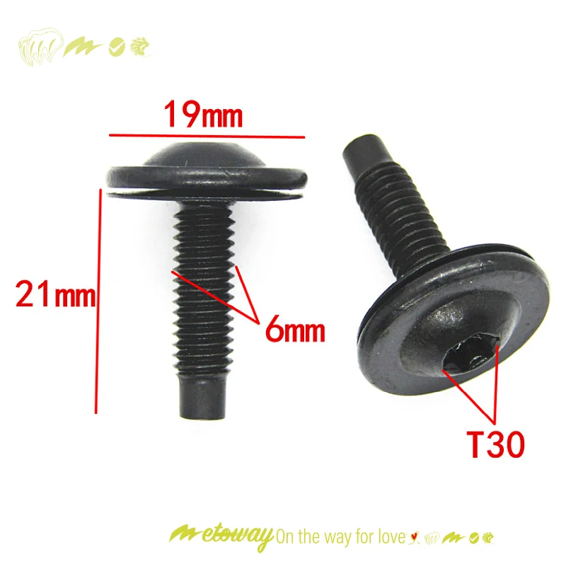 20pcs Screws For M6 T30 Audi VW Skoda CC Golf Magotan Front Water ttank Frame T30 Screws M6 Bolts Fixing Screws