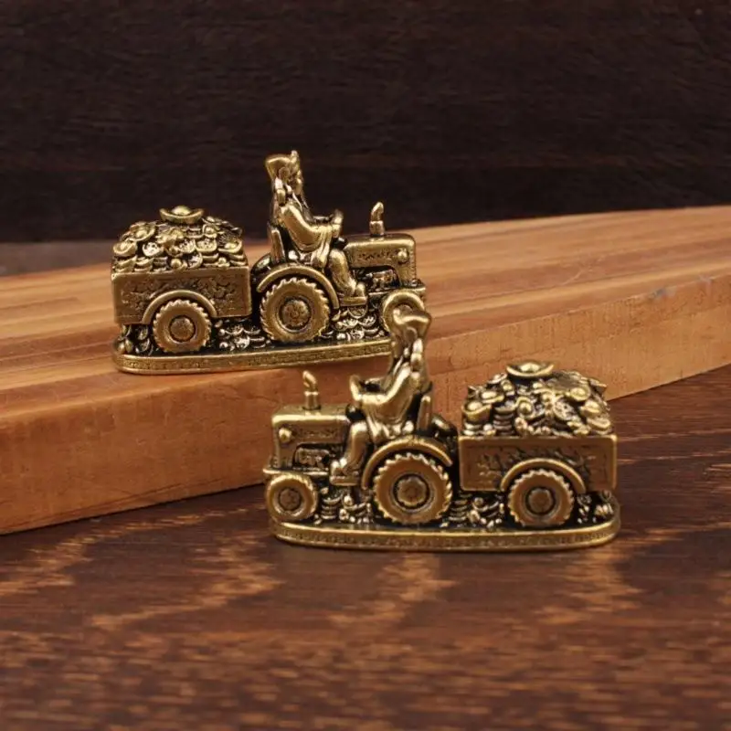【MA】Pure Brass Tractor-Shaped Of Wealth Figurine Zhao Gongming Of Wealth Decoration, Desktop Craft, Copper Ornament