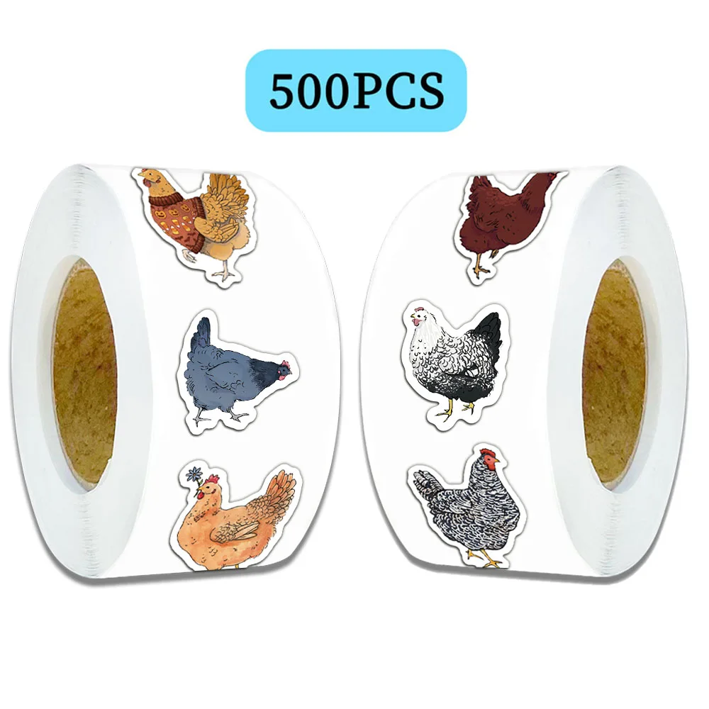 500 SZTUK kreatywnej taśmy samoprzylepnej w kształcie kury, graffiti zwierzęce, etui na laptopa, naklejki na kubek na wodę na biurko