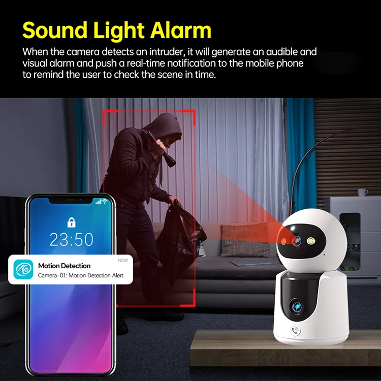 8MP 4K Dual Lens WiFi Security Camera Indoor 5G PTZ 360° AI Human Detection Auto Tracking Baby Pet Monitor Home CCTV
