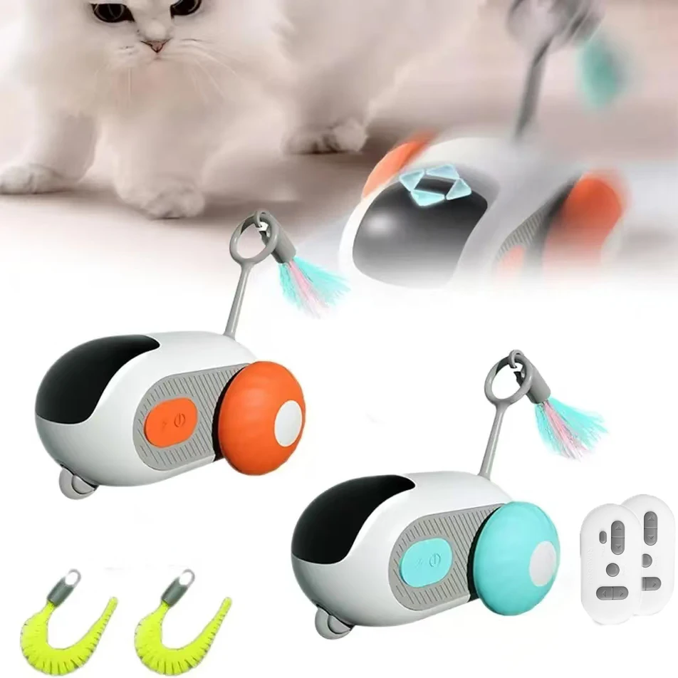 2 set Pet Car Toy Home Indoor Gravity Remote Control Intelligent Electric Cat And Dog Interactive Toys And Usb Rechargeable Use