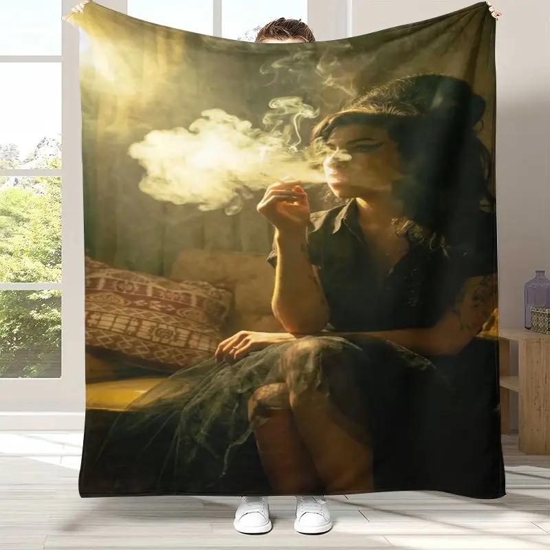 Amy Winehouse Music Singer Soft Flannel Throw Blanket,Cozy Warm Blanket for Bed,Sofa,Living Room,Picnic,Camping,Home Decor,Gift