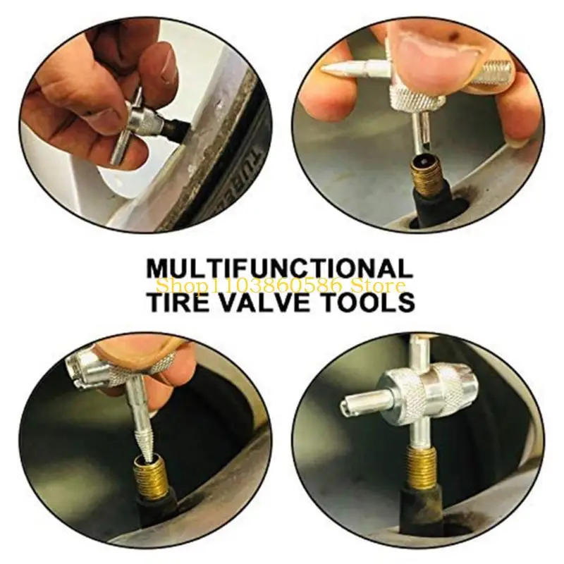 

242A Tire Valves Tools 4-in-1 Valves Tool Multifunctional Valves Wrench for Auto