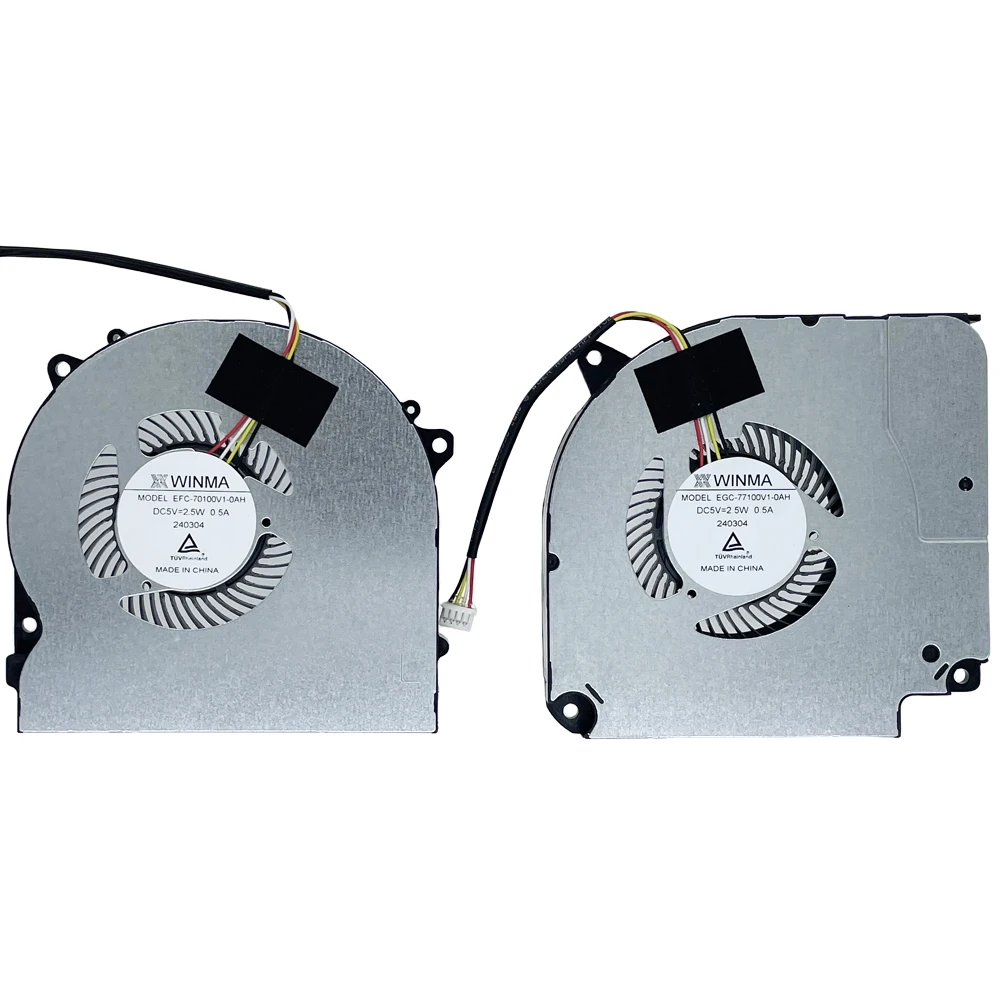 

Replacement Laptop CPU + GPU Cooling Fan for CLEVO NH50EA NH50RA Series EGC-77110V1-0AH EFC-70110V1-0AH DC5V 0.5A