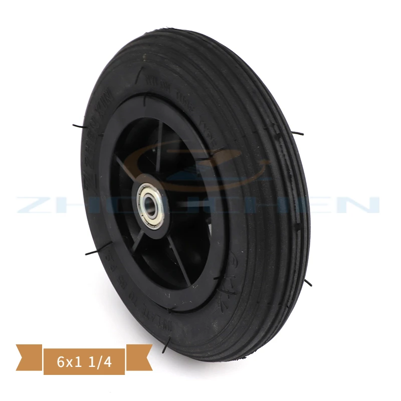 Electric Scooter 6x1 1/4 Tire Pneumatic Wheel Aluminum Wheel Inner Tube Scooter 4 Inch Rim 6 Inch Pneumatic Tire Modification