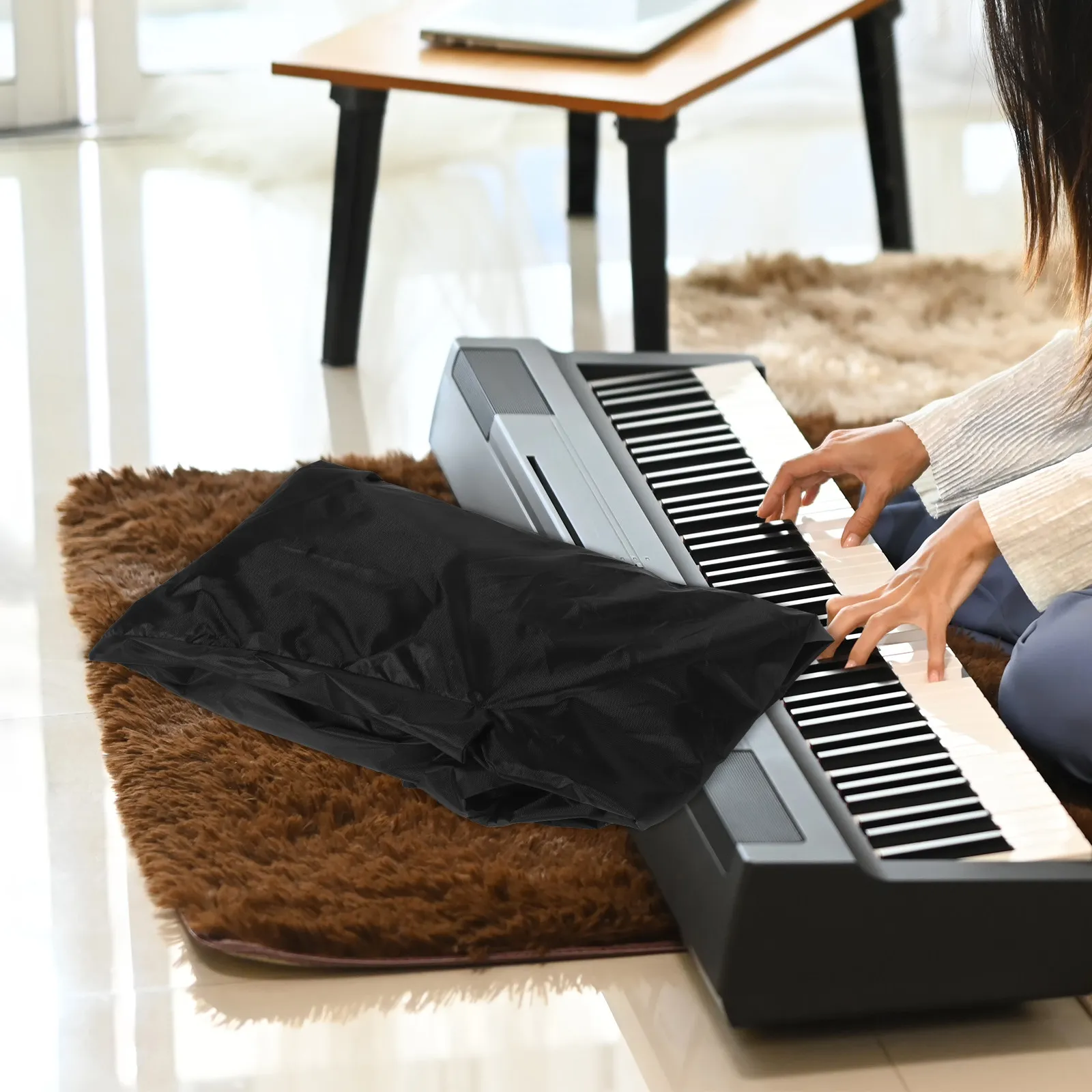 88-Key Waterproof Digital Piano Dustproof Cover Large Cover Cloth Including Music Stand Protection for Home Studio