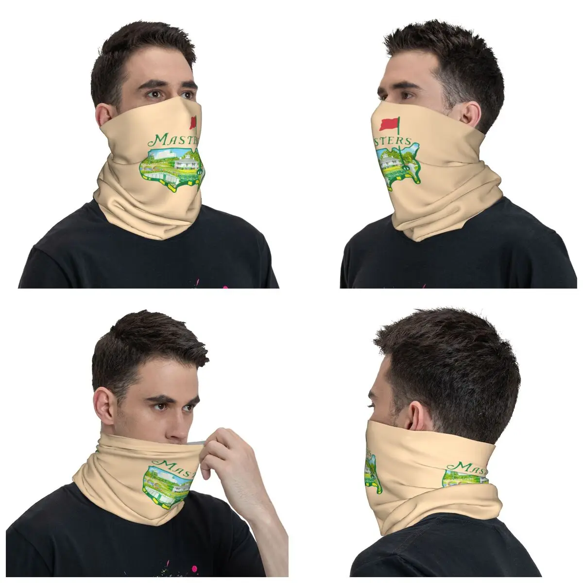 Custom Masters Tournament Golf Logo Winter Headband Neck Warmer Men Women Ski Hunting Tube Scarf Face Bandana Gaiter