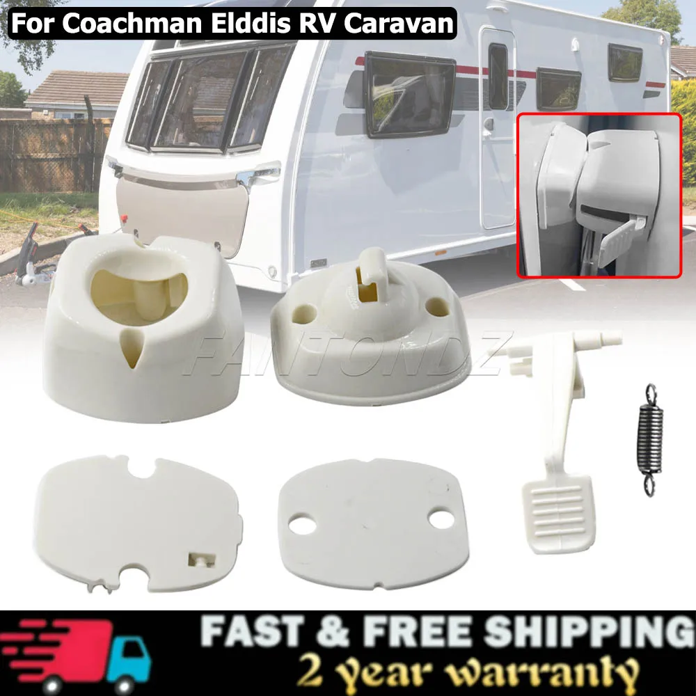 RV Door Retainer Catch Latch Holder Compartment Clips White Plastic Exterior For Coachman Elddis Caravan Motorhome Campervan