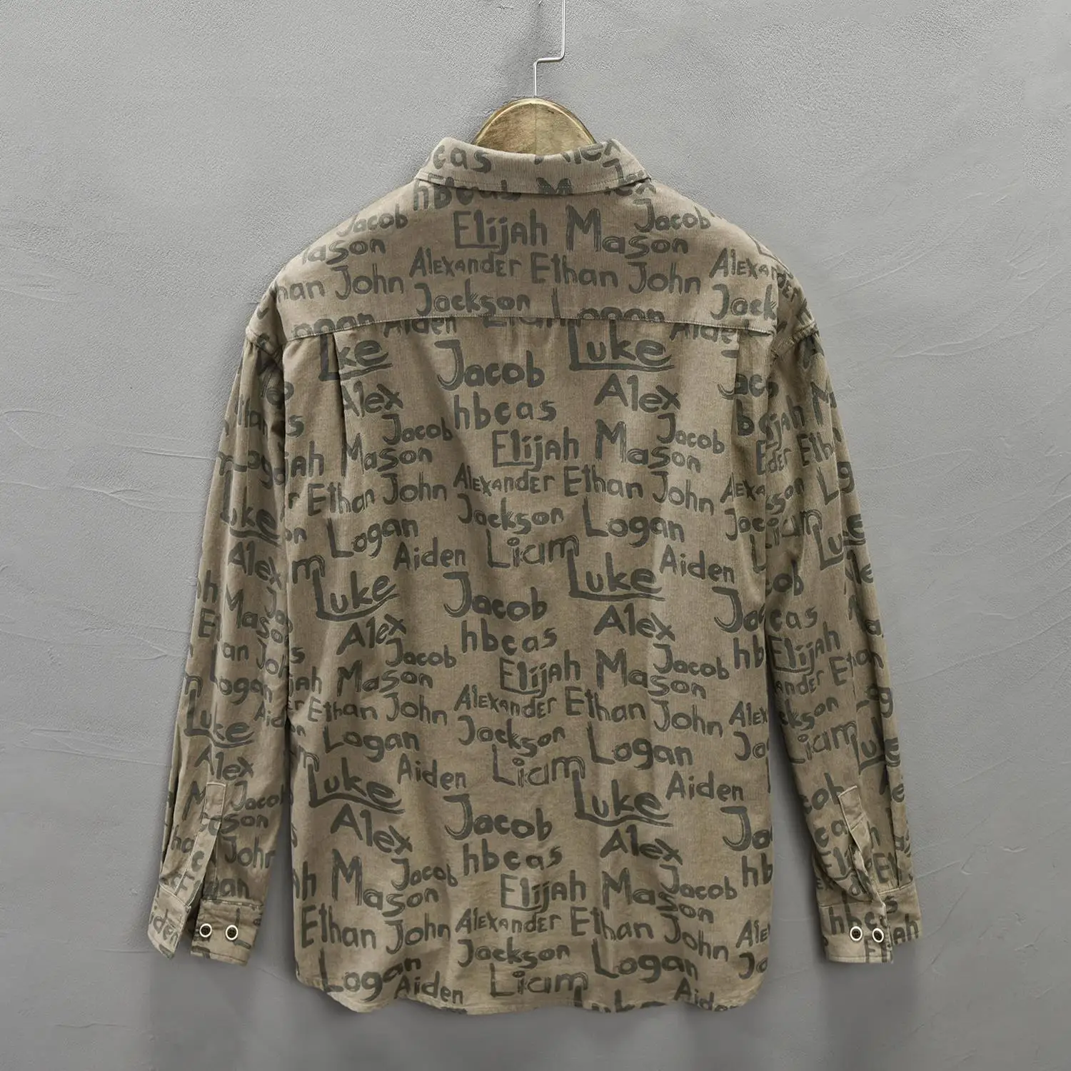 Lungo Sve Loose Fit Abbigliamento da lavoro da uomo irt Primavera Autunno Trendy Stampato Quali Capispalla Gioventù ular Colore Tessuto