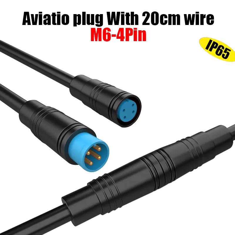 

5/10Sets M6-4Pin Julet Ebike Sensor Connectors Plug Male Female Waterproof Signal Bicycle Screen Charging Cable 20CM