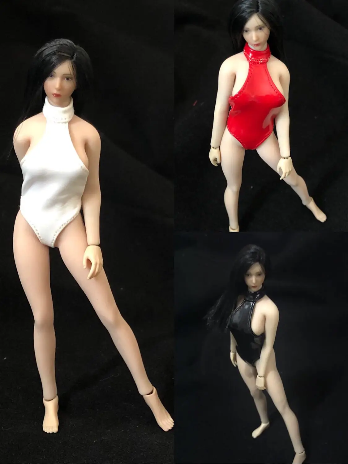 Ubrania damskie w skali 1/12, seksowny strój kąpielowy, skórzany, pasuje do 6-calowej figurki akcji, model ciała.