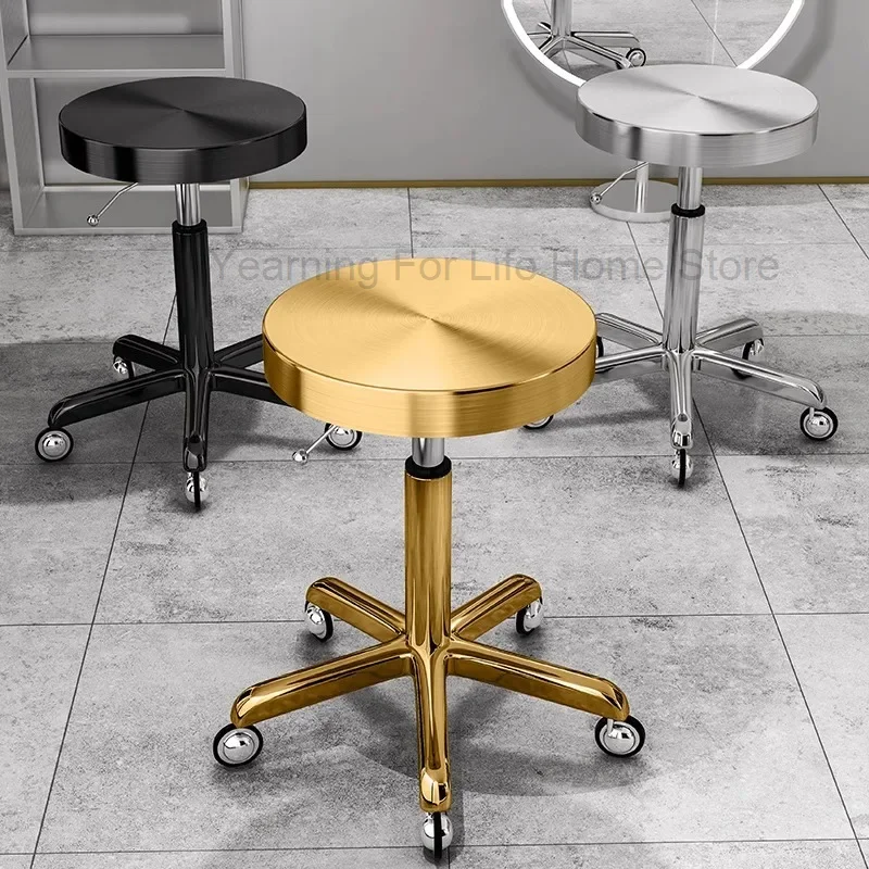 

Height Adjustable Stool Professional Hairdressing Accessories Furniture Cosmetic Chair Iron Sillas Beauty Salon Equipment