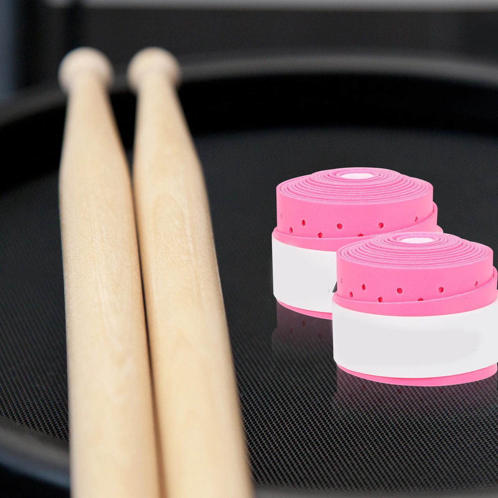 

4pcs 4 Rolls Drumstick Grip Tape Anti Slip Pink Fluorescent Coating Drum Accessories Stick Wrap for Drum Sets Jazz Drums