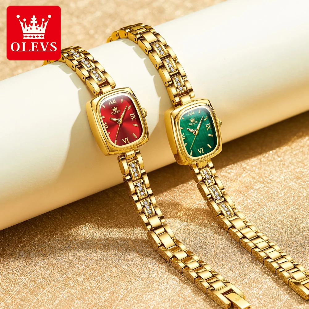 OLEVS 3695 Elegant Fashionable Women Watches Square Quartz Wristwatch Waterproof Watches For Woman Original Lady's Gift Reloj