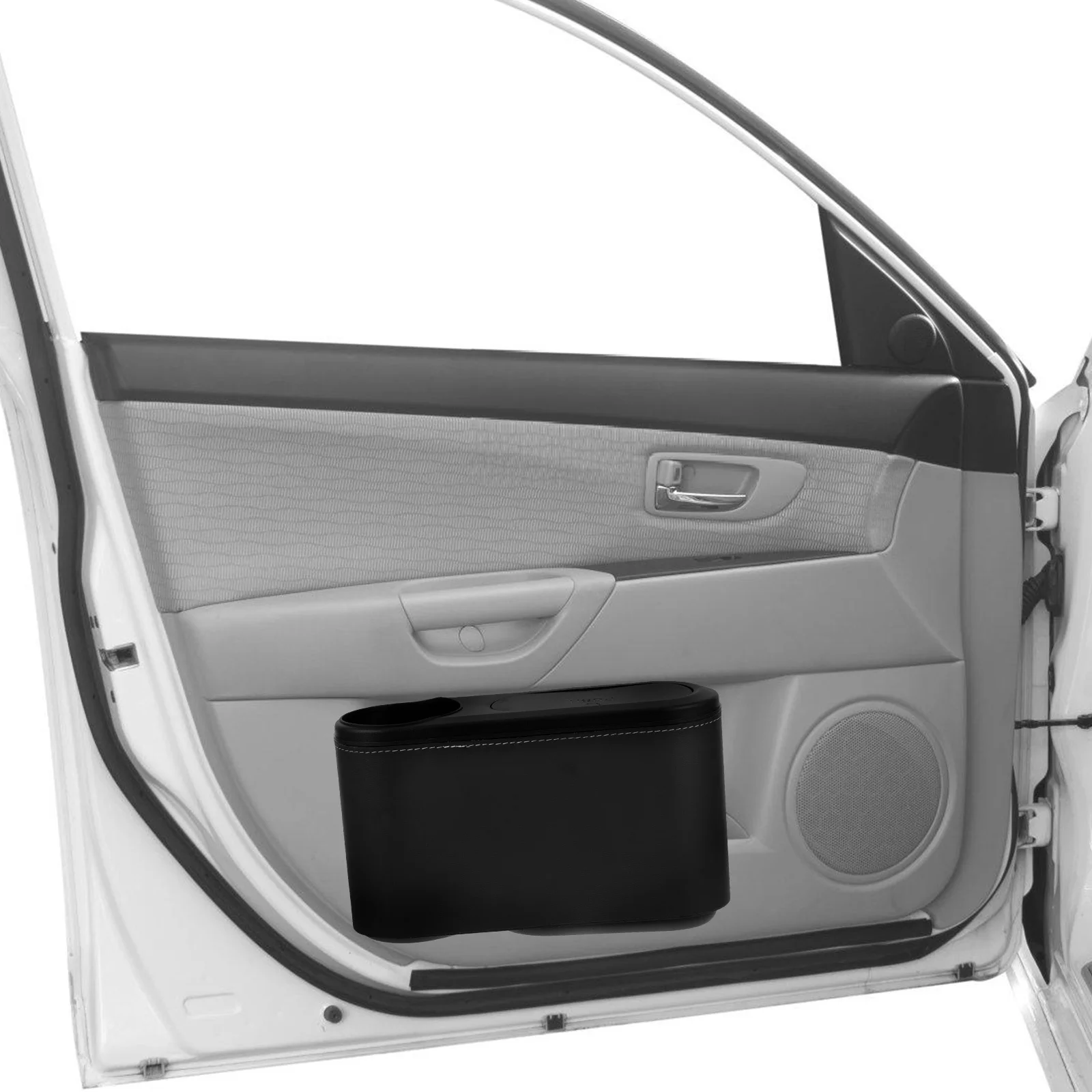 

Car Trash Can Multi-Functional Garbage Bin Front Seat Organizer Sturdy Small Foldable Trash Container Automotive Door