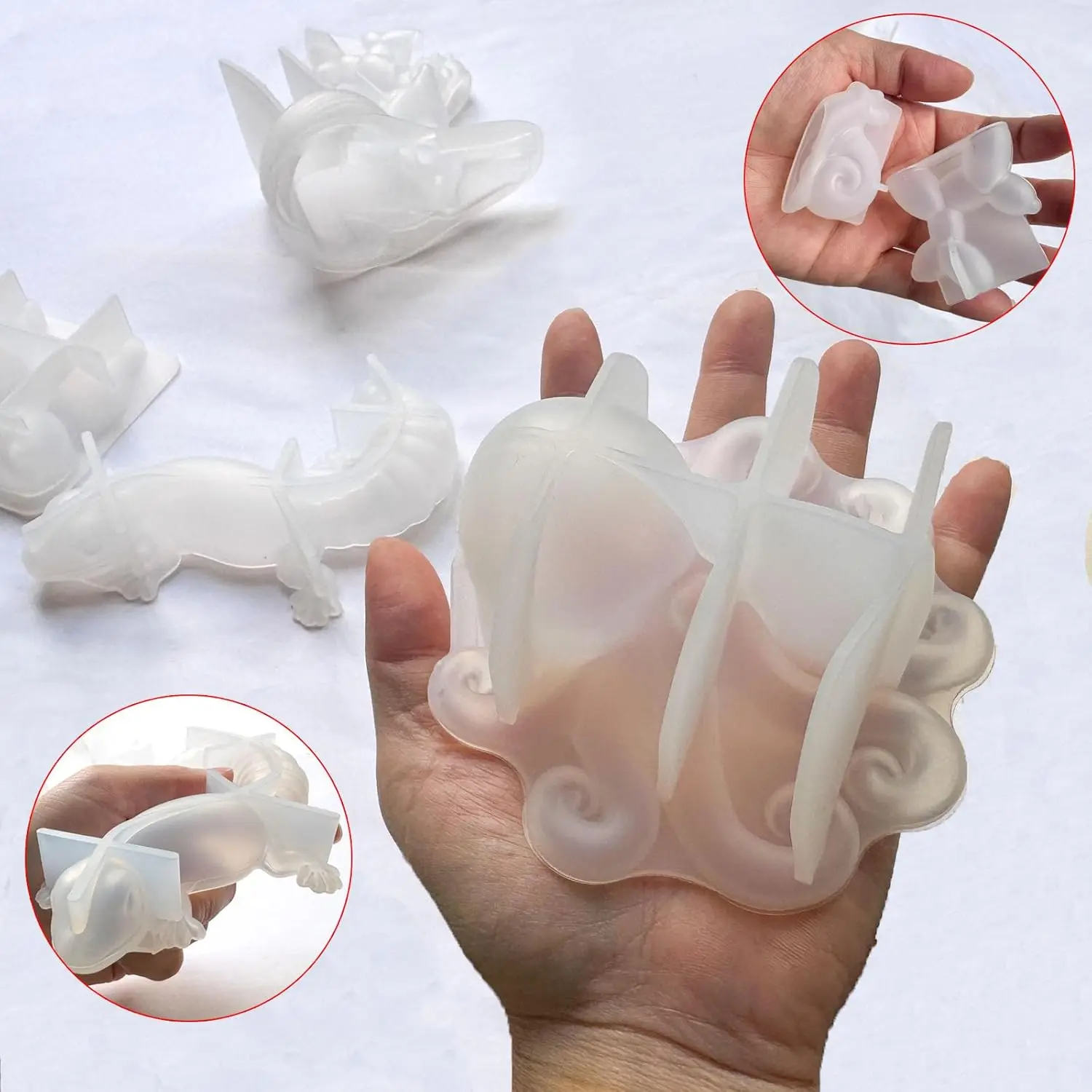 2026Animal Resin Molds 3D Silicone Molds Octopus Frog Lizard Dog Snail Unique Resin Moulds Epoxy Resin Mold for Desktop Ornament